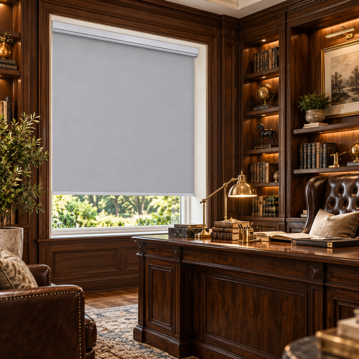 No-Drill Cordless Blackout Roller Shades – Fire-Retardant Custom Window Blinds