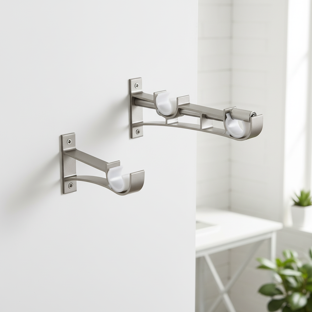 28mm Single Rod U-Shaped Heavy Duty Metal Wall Curtain Rod Bracket, Modern Luxury Home Wedding Decor