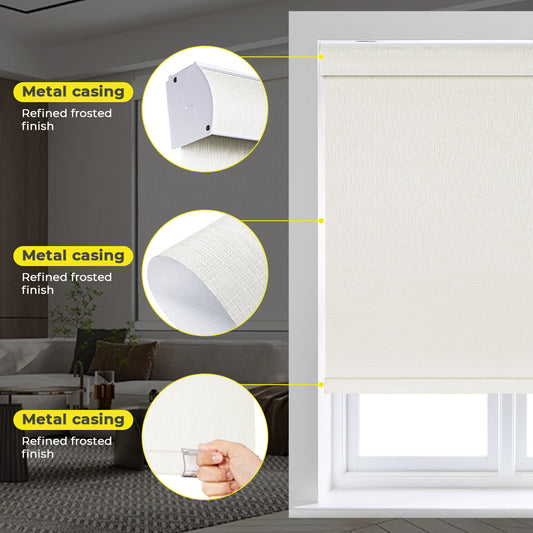 Blackout Roller Blinds Cordless Design Made Of Nano-Polymer Fabric With Cassette Suitable For Homes Bedrooms And Other Spaces Custom Sizes Available