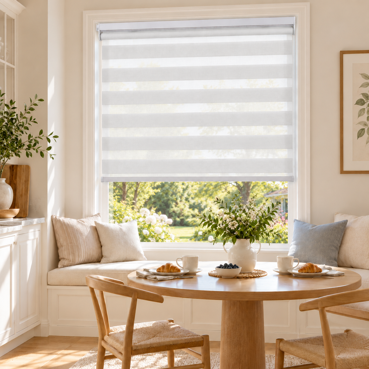 No-Drill Cordless Translucent Zebra Shades – Light Filtering