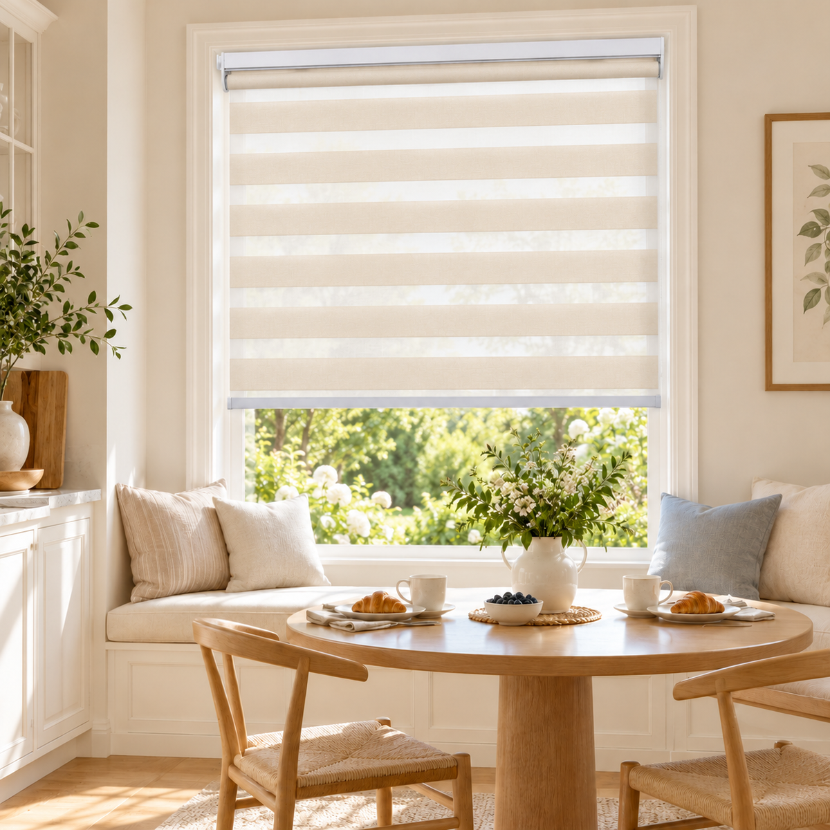 No-Drill Cordless Translucent Zebra Shades – Light Filtering
