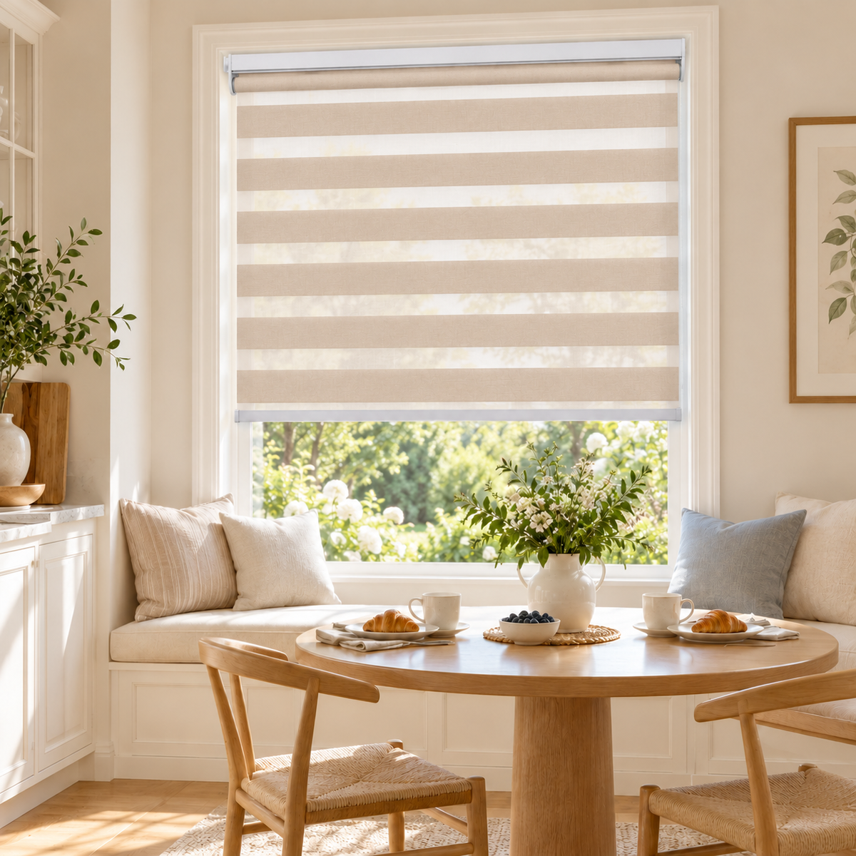 No-Drill Cordless Translucent Zebra Shades – Light Filtering