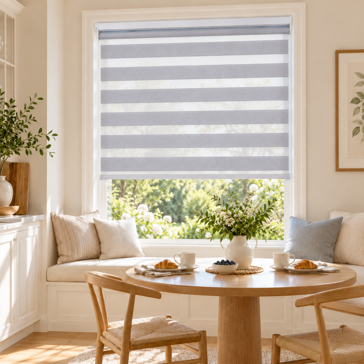 No-Drill Cordless Translucent Zebra Shades – Light Filtering