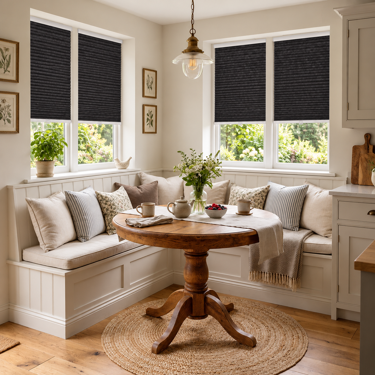 45mm No-Drill Dual-End Spring Cordless Blackout Honeycomb Blinds