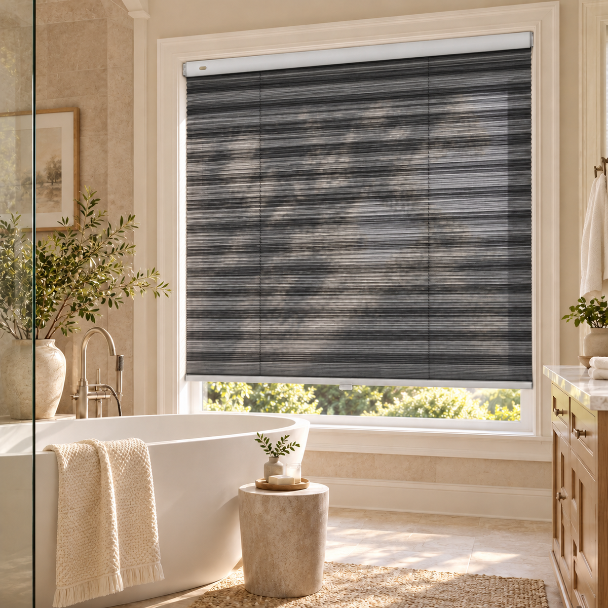 Custom No-Drill Cordless Sheer Cellular Shades – 25mm Honeycomb Blinds