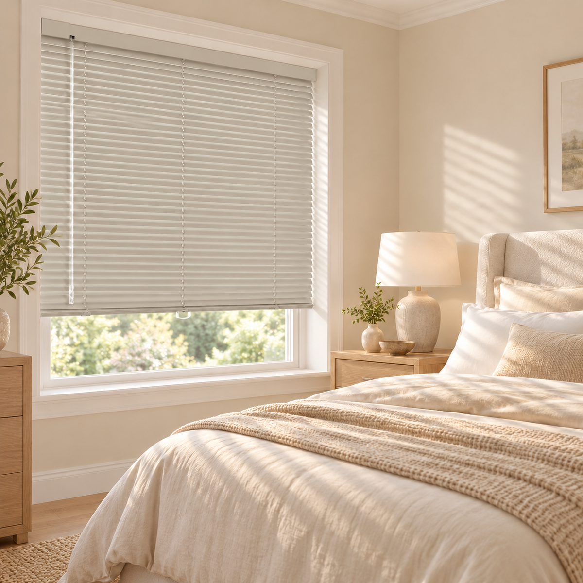 No-Drill Cordless Aluminum Venetian Blinds – Mint Green