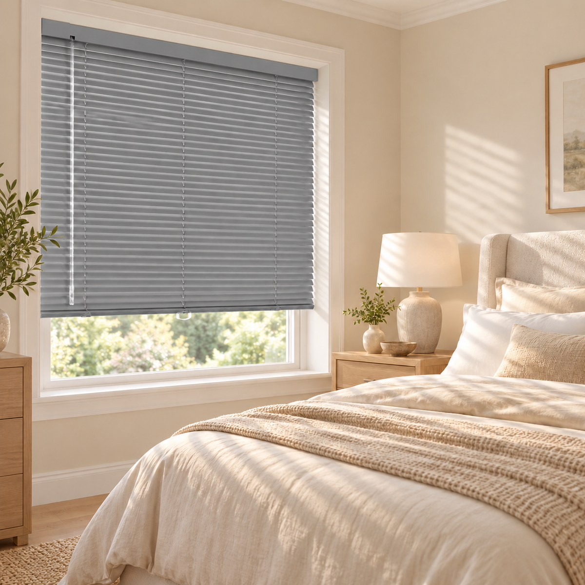 No-Drill Cordless Aluminum Venetian Blinds – Mint Green