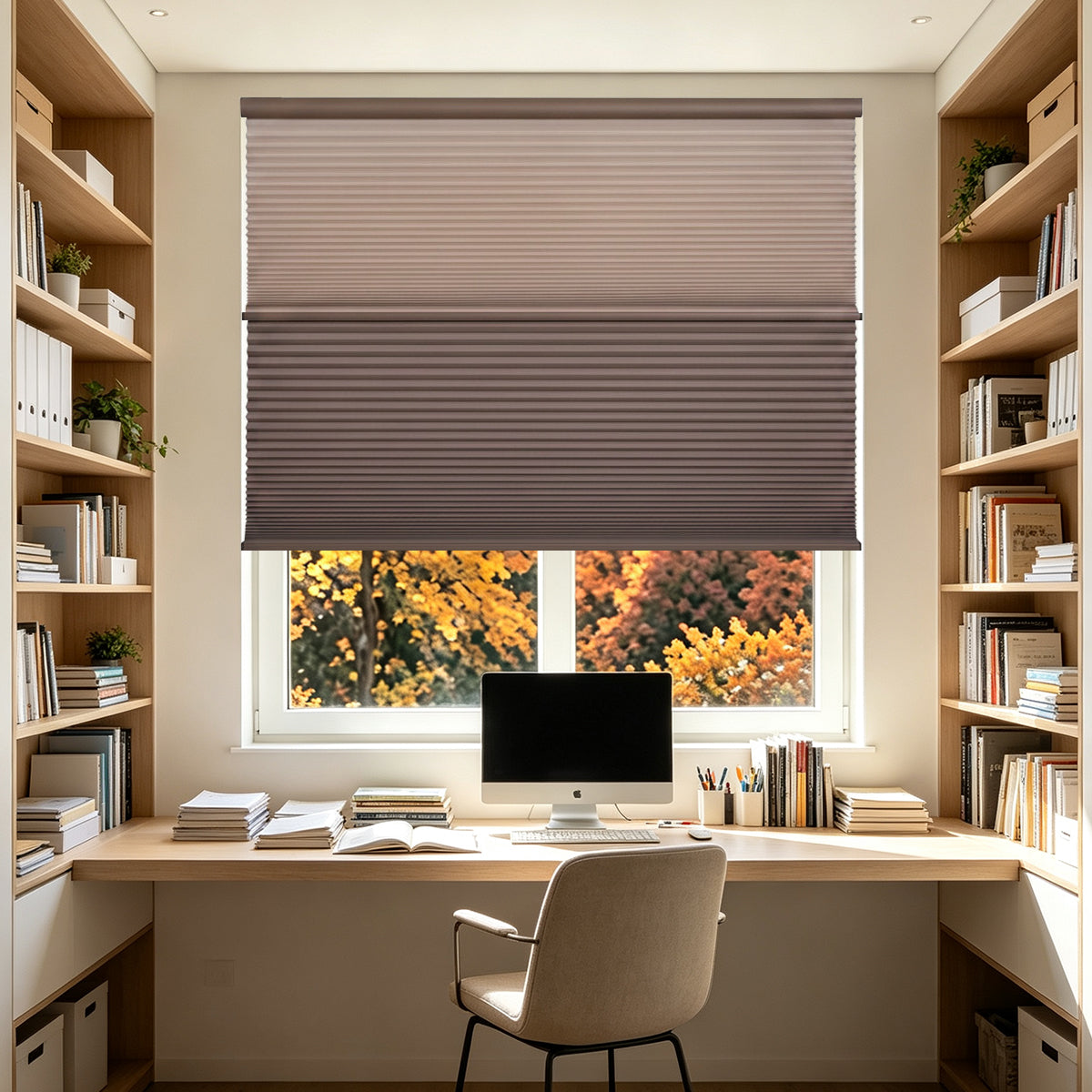 Custom Cordless Day Night Cellular Shades – Dual Layer Honeycomb Blinds, Blackout & Light Filtering Window Shades, Energy Efficient Custom Blinds