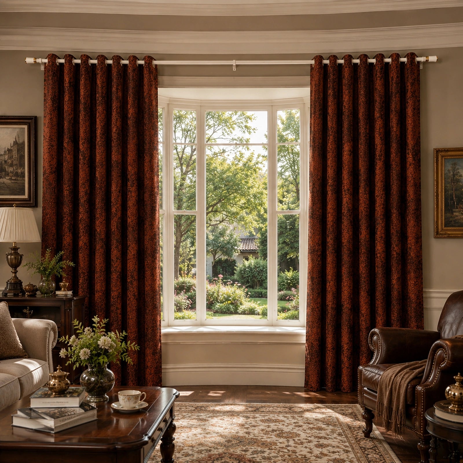 Custom Wool Blend Curtains – Grommet Top Textured Drapes for Living Room & Bedroom