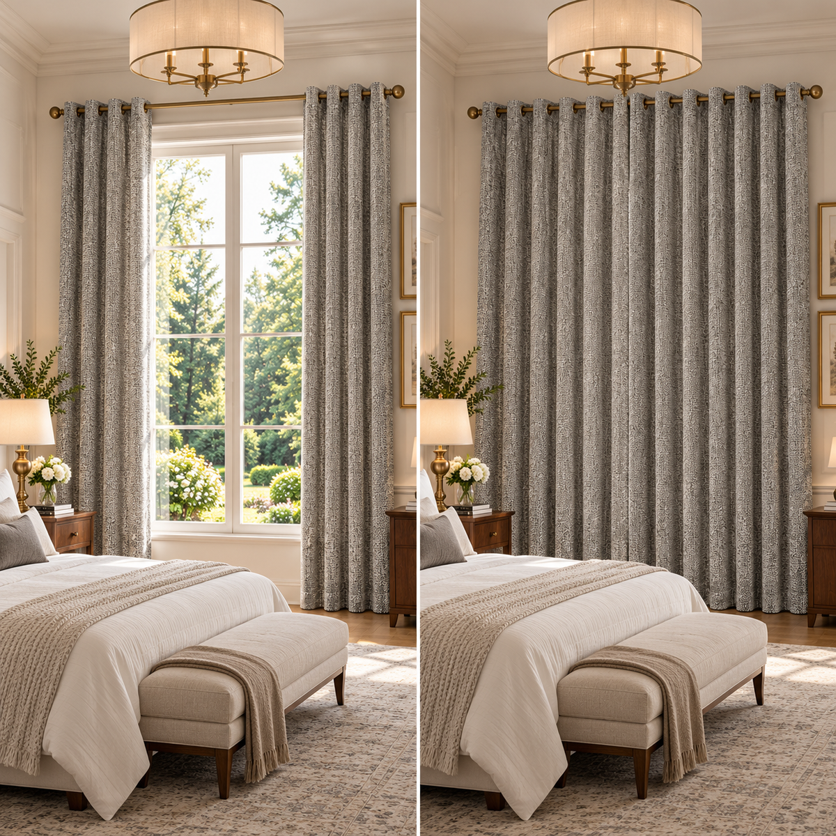 Custom Wool & Linen Blend Grommet Curtains – Cozy Heavyweight Drapes for Fall & Winter