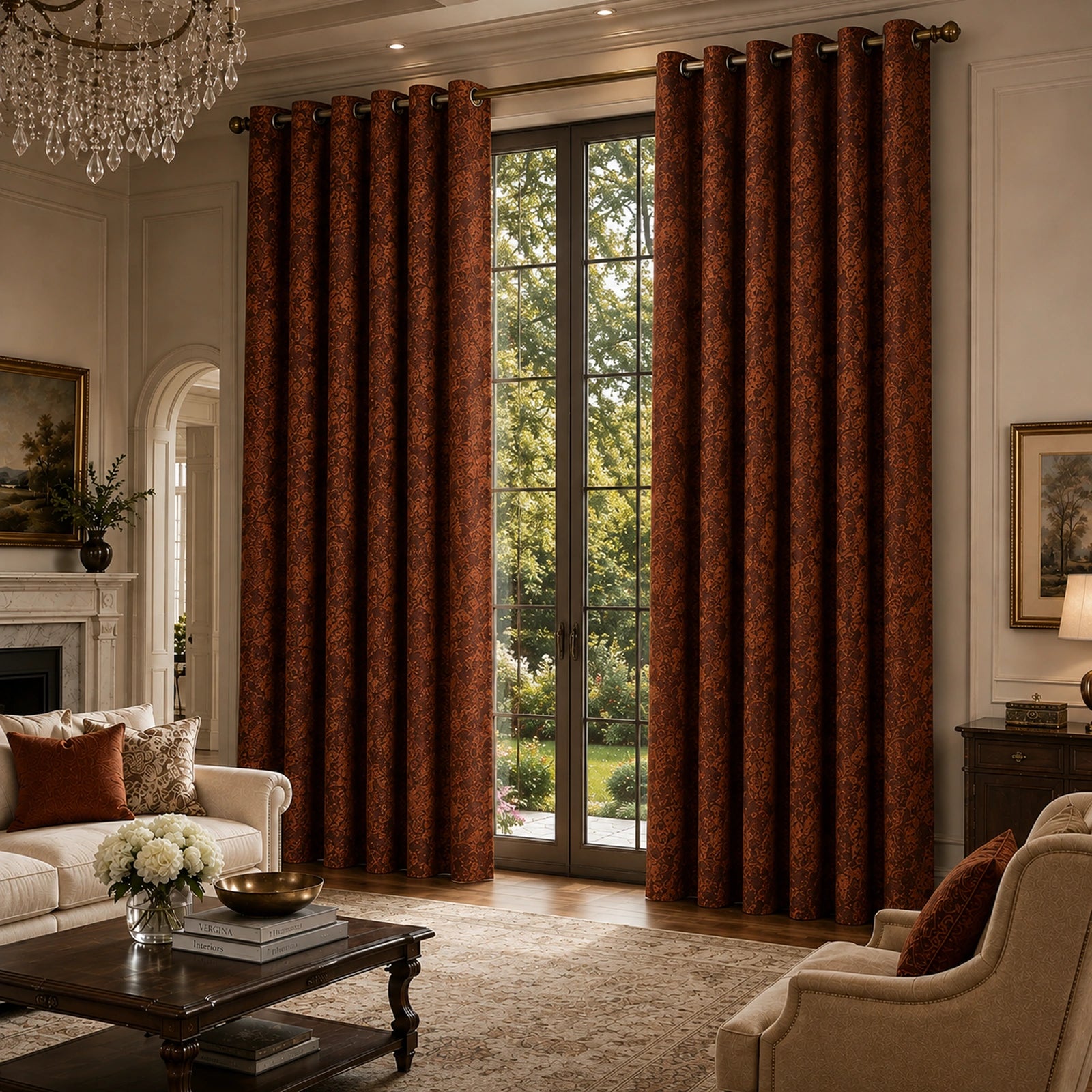 Custom Wool Blend Curtains – Grommet Top Textured Drapes for Living Room & Bedroom