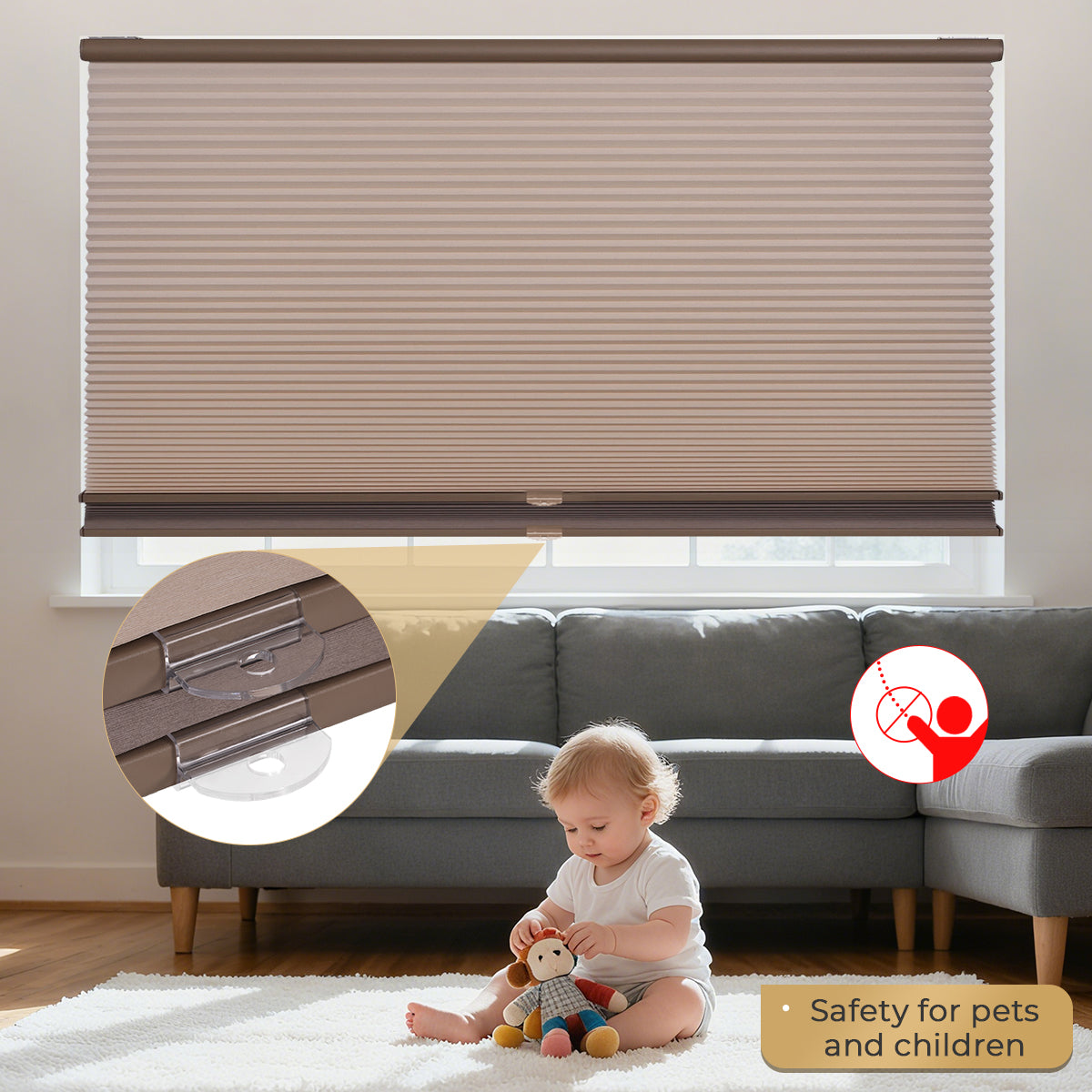 Custom Cordless Day Night Cellular Shades – Child Safe & Pet Safe Honeycomb Blinds