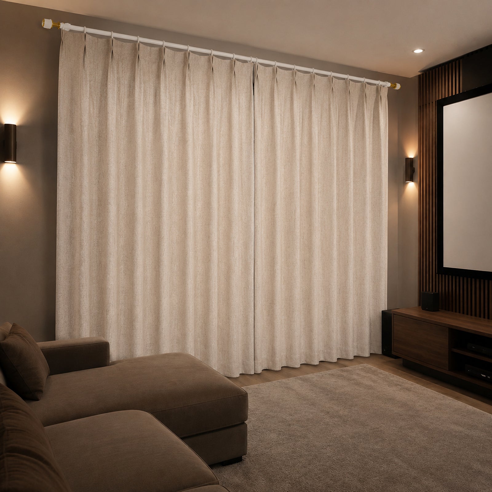 Custom Linen Blend Room Darkening Curtains, 2 Panels – Made to Measure Textured Privacy Drapes, 90% Polyester 10% Linen