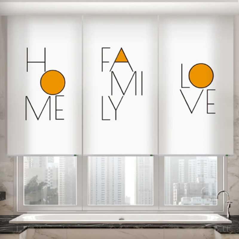 Custom Printed Cordless Roller Shades for Kitchen Windows – Personalized Window Blinds with Modern Design