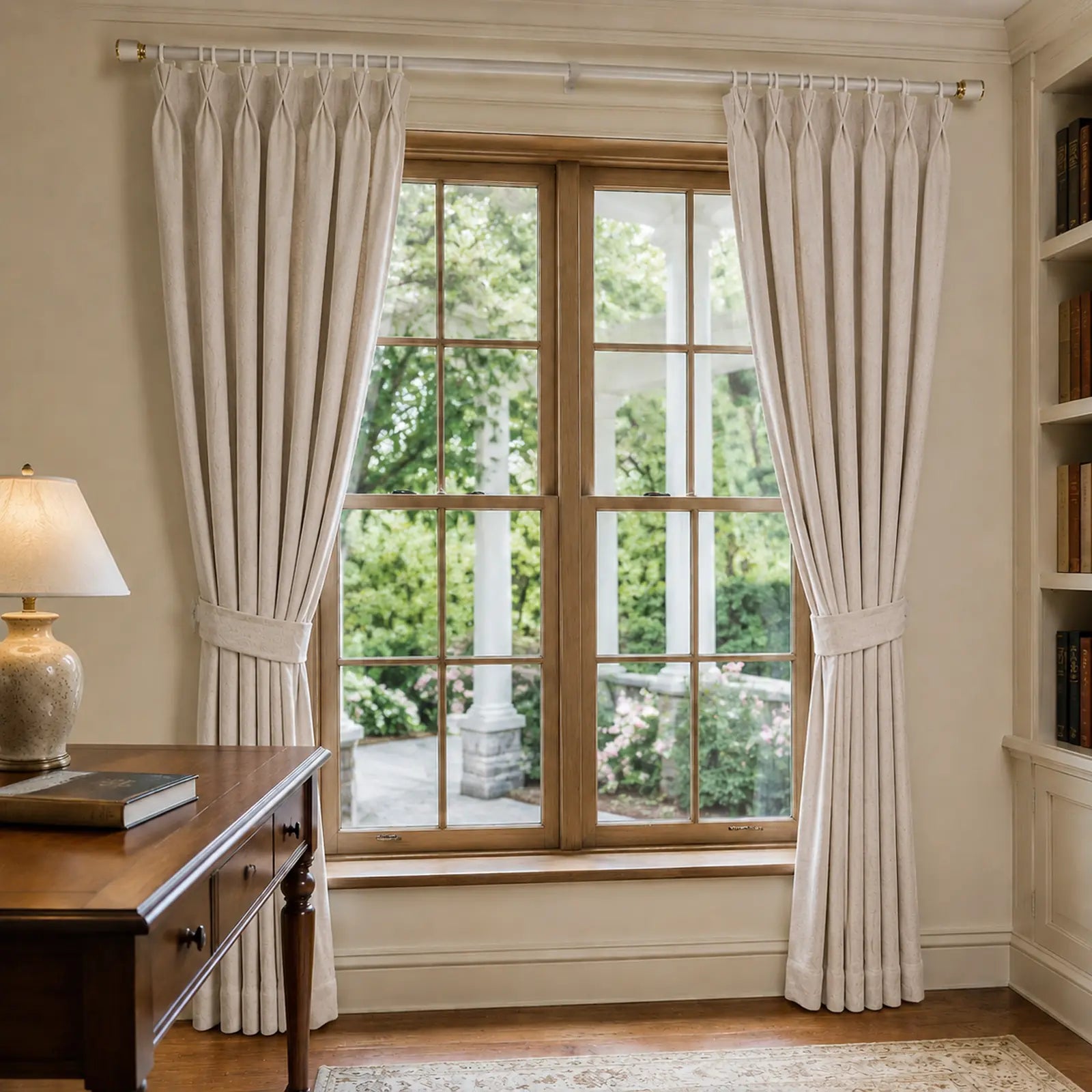 Custom Linen Blend Room Darkening Curtains, 2 Panels – Made to Measure Textured Privacy Drapes, 90% Polyester 10% Linen
