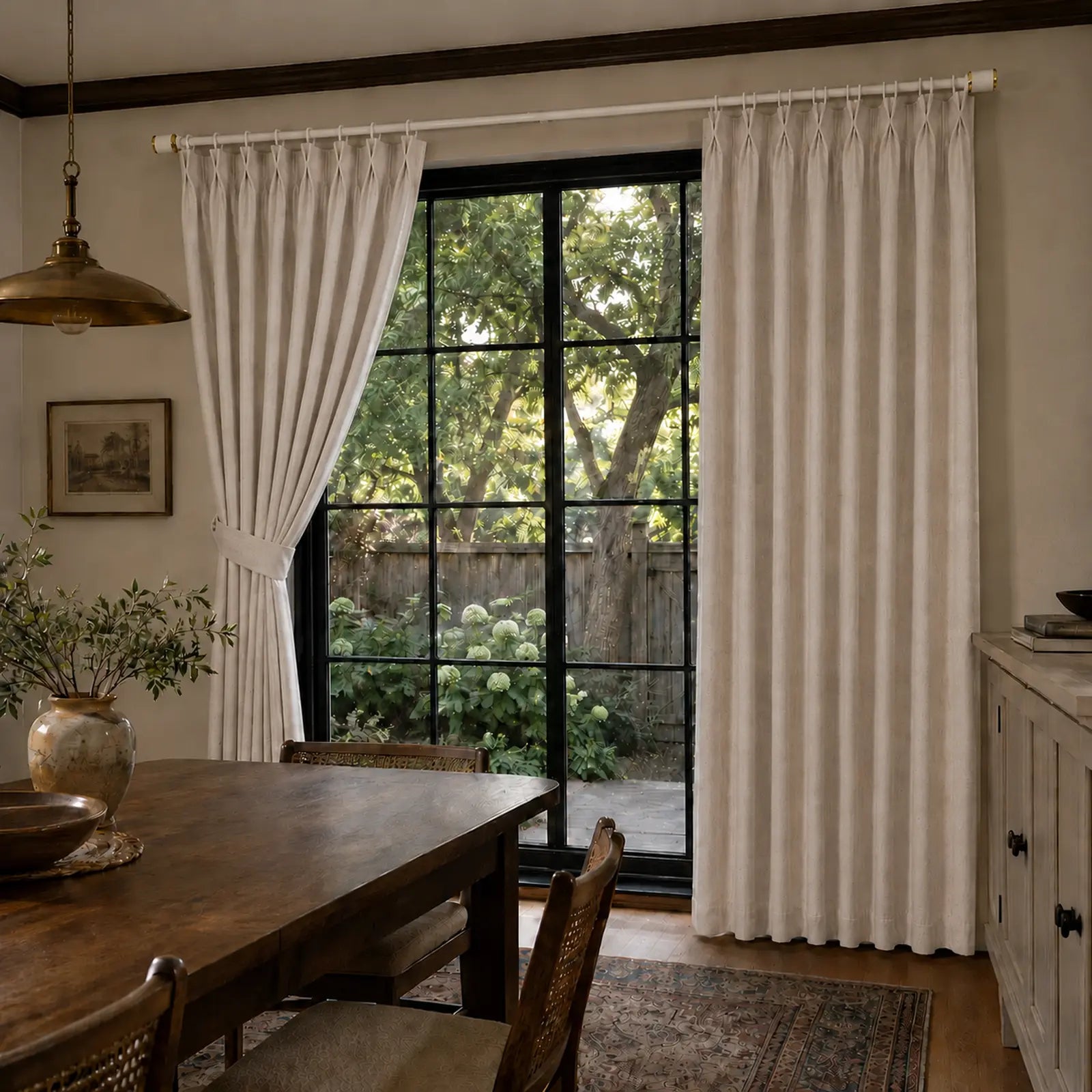 Custom Linen Blend Room Darkening Curtains, 2 Panels – Made to Measure Textured Privacy Drapes, 90% Polyester 10% Linen