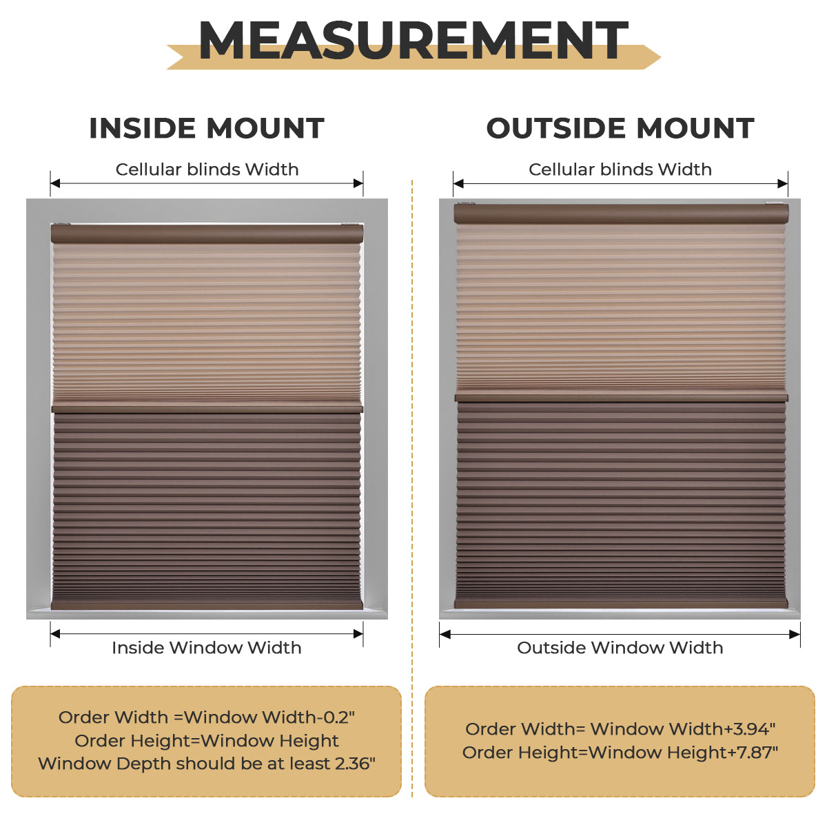How to Measure Windows for Custom Day Night Cellular Shades – Inside & Outside Mount Guide