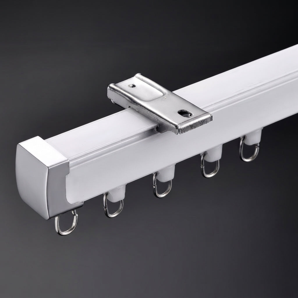 Heavy Duty Aluminum Curtain Track, Eco-Friendly Silent Sliding Shower Curtain Pole Window Accessories