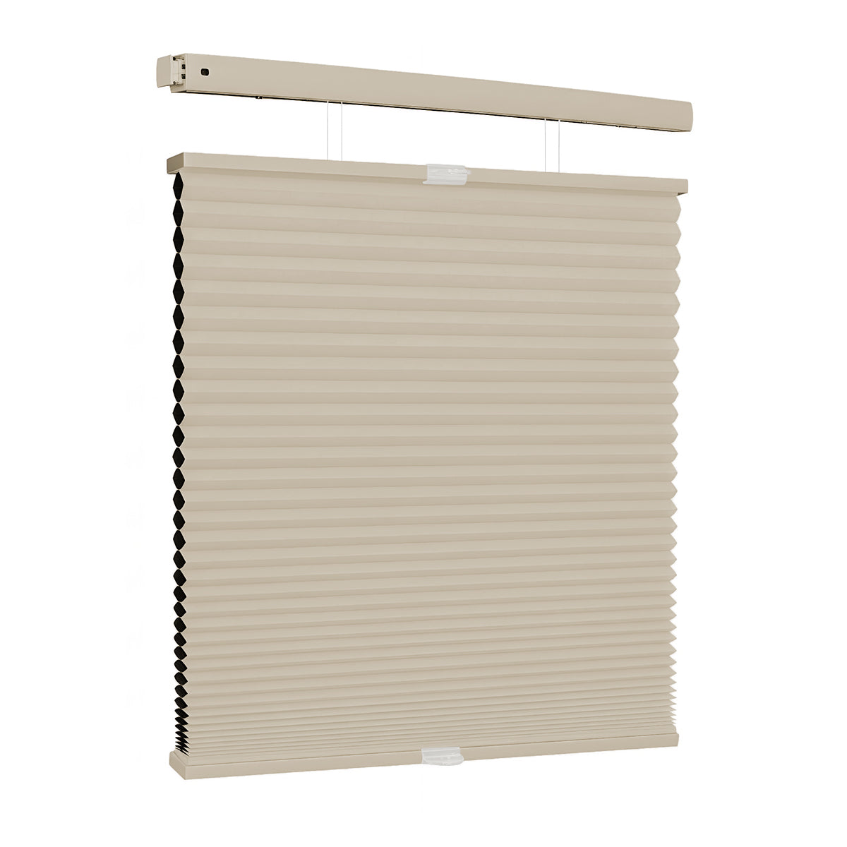 Light brown blackout top down bottom up cellular shades on white background