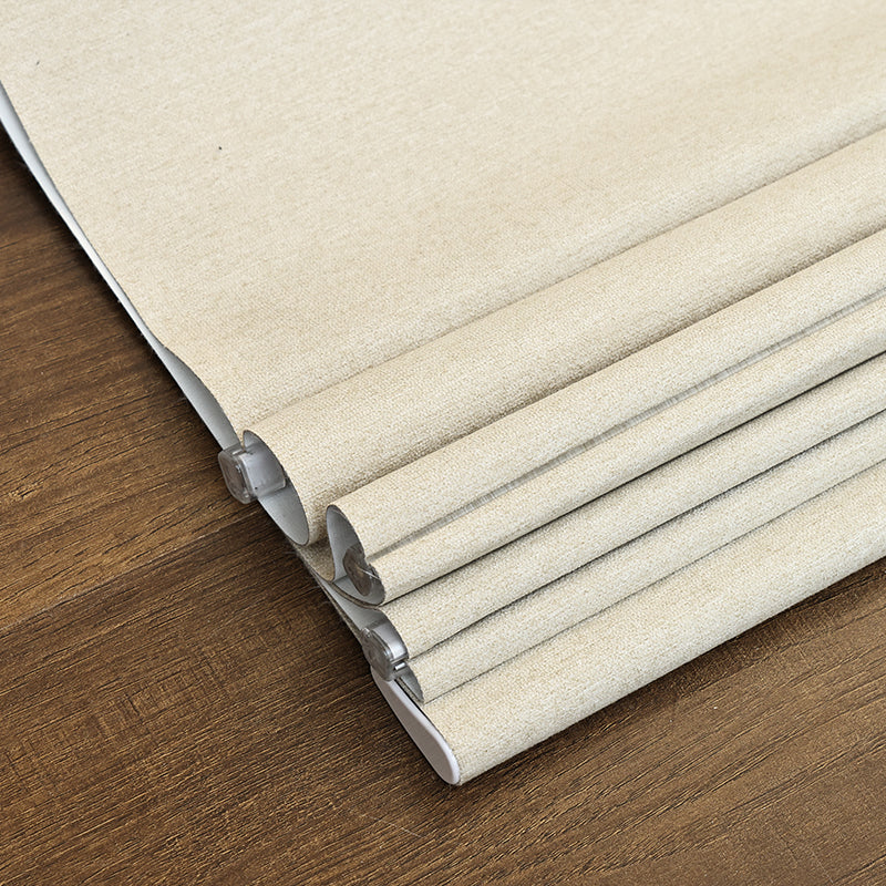 Premium blackout fabric texture of no drill roman shades – durable window shade material for light blocking and privacy
