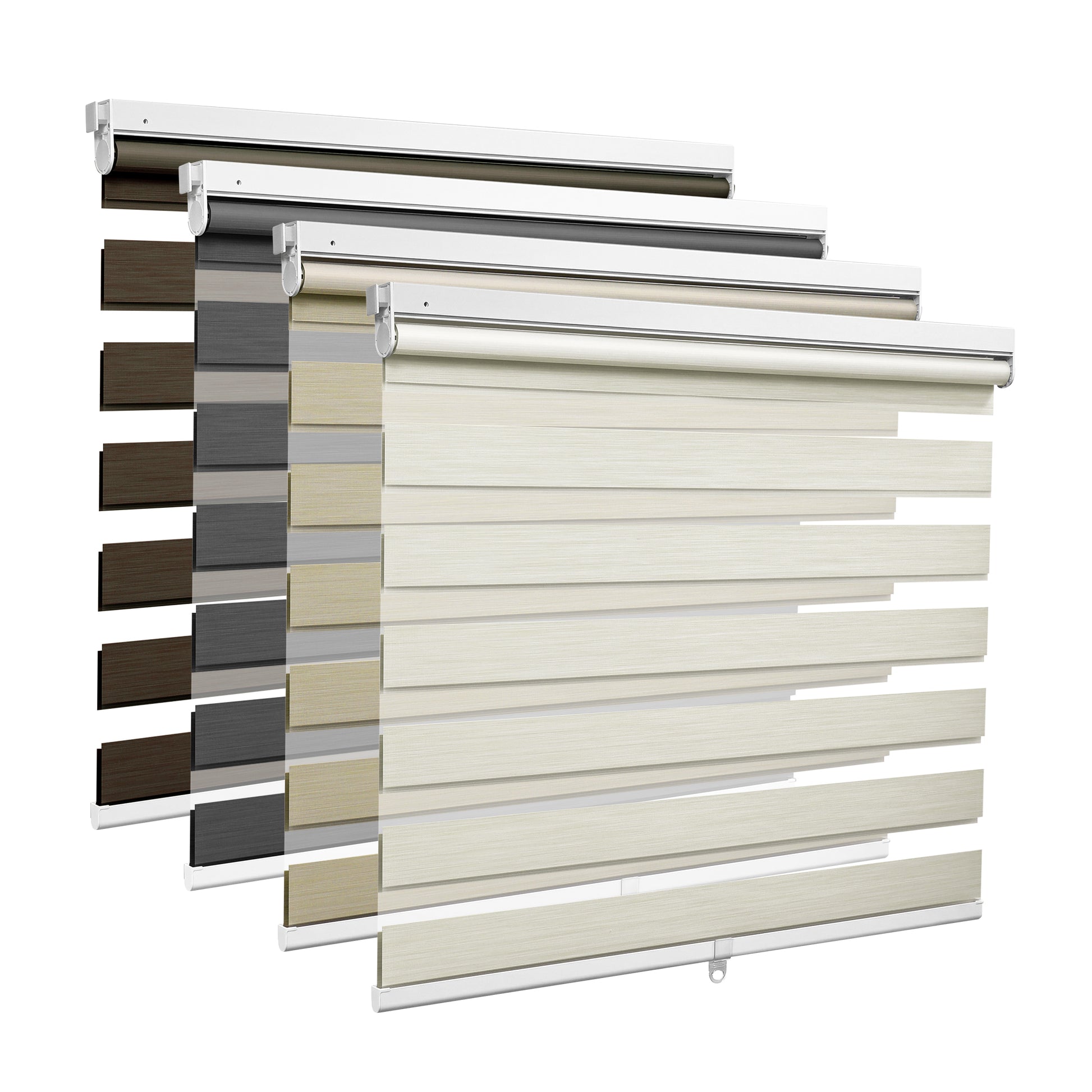 Color Options for Custom No Drill Cordless Light Filtering Zebra Shades