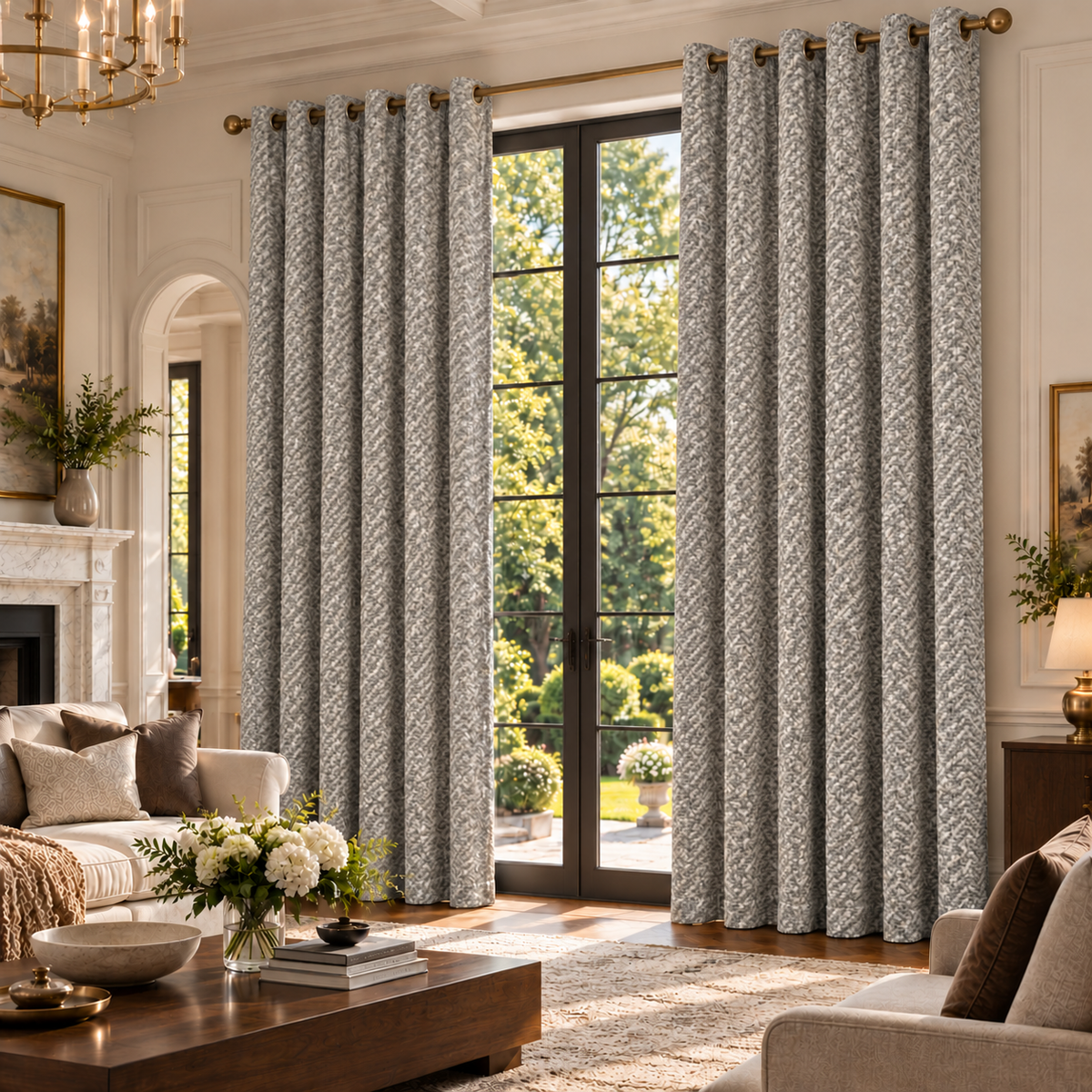 Custom Wool & Linen Blend Grommet Curtains – Cozy Heavyweight Drapes for Fall & Winter